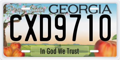 GA license plate CXD9710