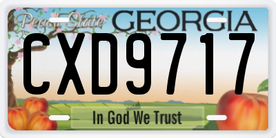 GA license plate CXD9717