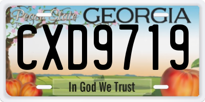 GA license plate CXD9719