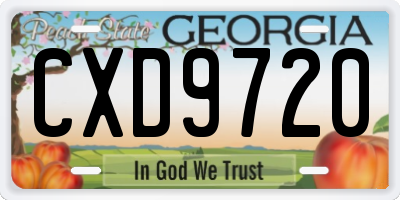 GA license plate CXD9720