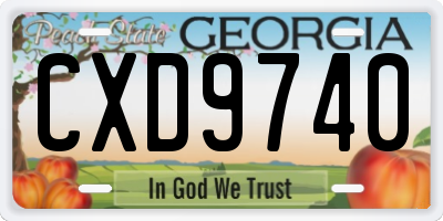GA license plate CXD9740