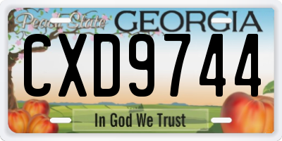 GA license plate CXD9744