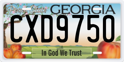 GA license plate CXD9750