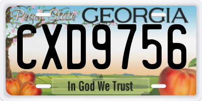GA license plate CXD9756