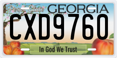 GA license plate CXD9760