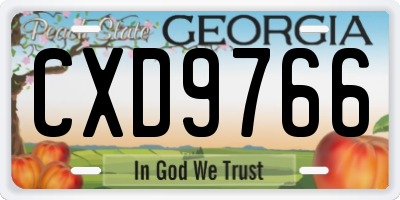 GA license plate CXD9766
