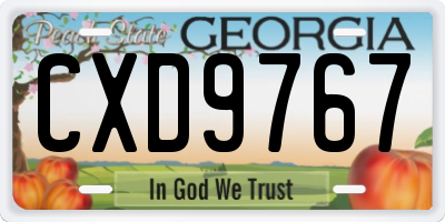 GA license plate CXD9767