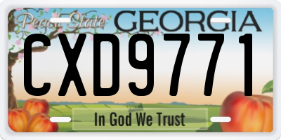 GA license plate CXD9771