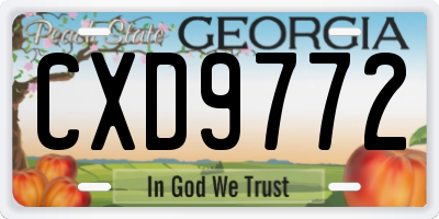 GA license plate CXD9772
