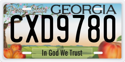 GA license plate CXD9780