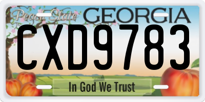 GA license plate CXD9783