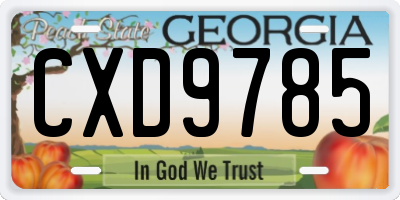 GA license plate CXD9785