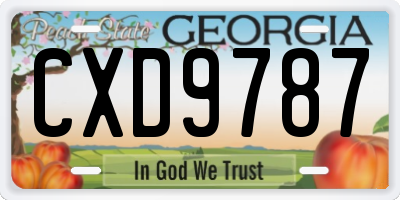 GA license plate CXD9787