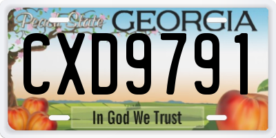GA license plate CXD9791