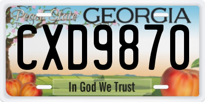 GA license plate CXD9870