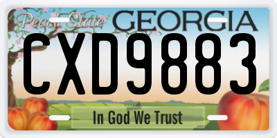GA license plate CXD9883