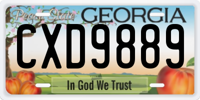 GA license plate CXD9889