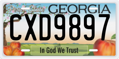 GA license plate CXD9897