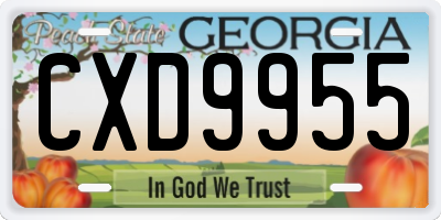 GA license plate CXD9955