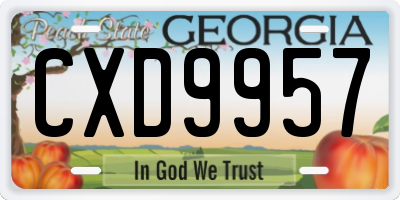 GA license plate CXD9957