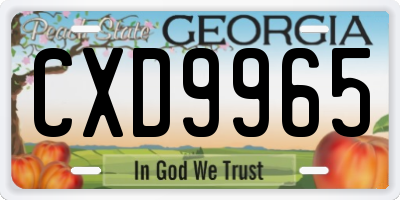 GA license plate CXD9965