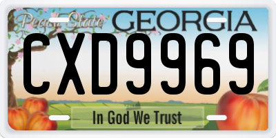 GA license plate CXD9969