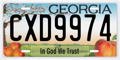 GA license plate CXD9974