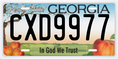 GA license plate CXD9977