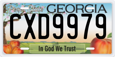 GA license plate CXD9979
