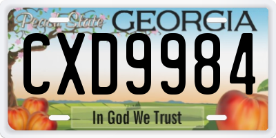 GA license plate CXD9984