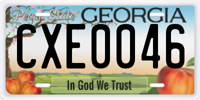 GA license plate CXE0046