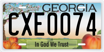 GA license plate CXE0074