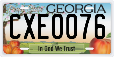 GA license plate CXE0076