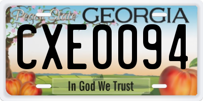 GA license plate CXE0094
