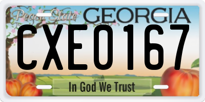 GA license plate CXE0167