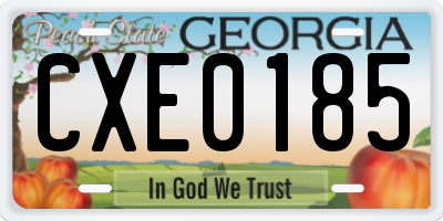 GA license plate CXE0185