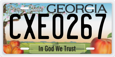 GA license plate CXE0267