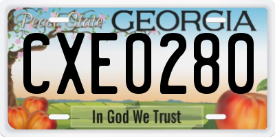 GA license plate CXE0280