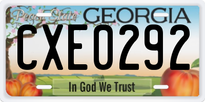 GA license plate CXE0292