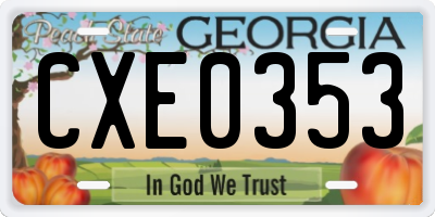 GA license plate CXE0353
