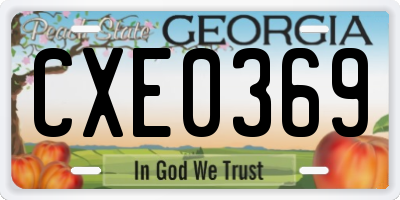 GA license plate CXE0369