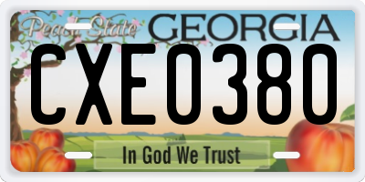 GA license plate CXE0380