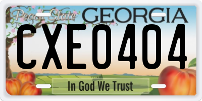 GA license plate CXE0404