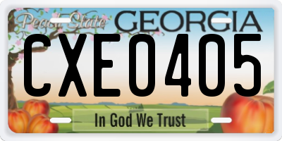 GA license plate CXE0405