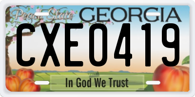 GA license plate CXE0419
