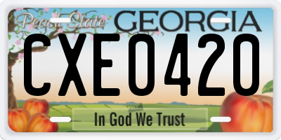 GA license plate CXE0420