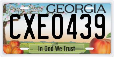 GA license plate CXE0439