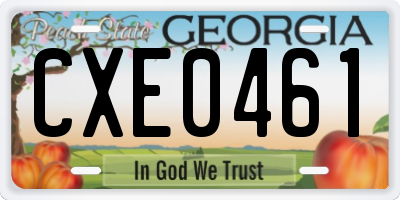 GA license plate CXE0461