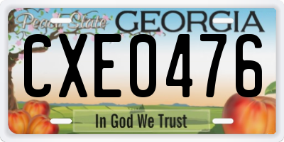 GA license plate CXE0476
