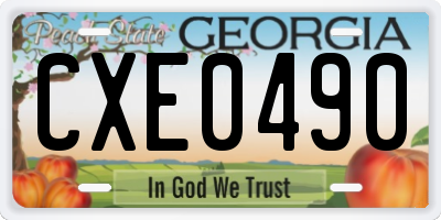 GA license plate CXE0490